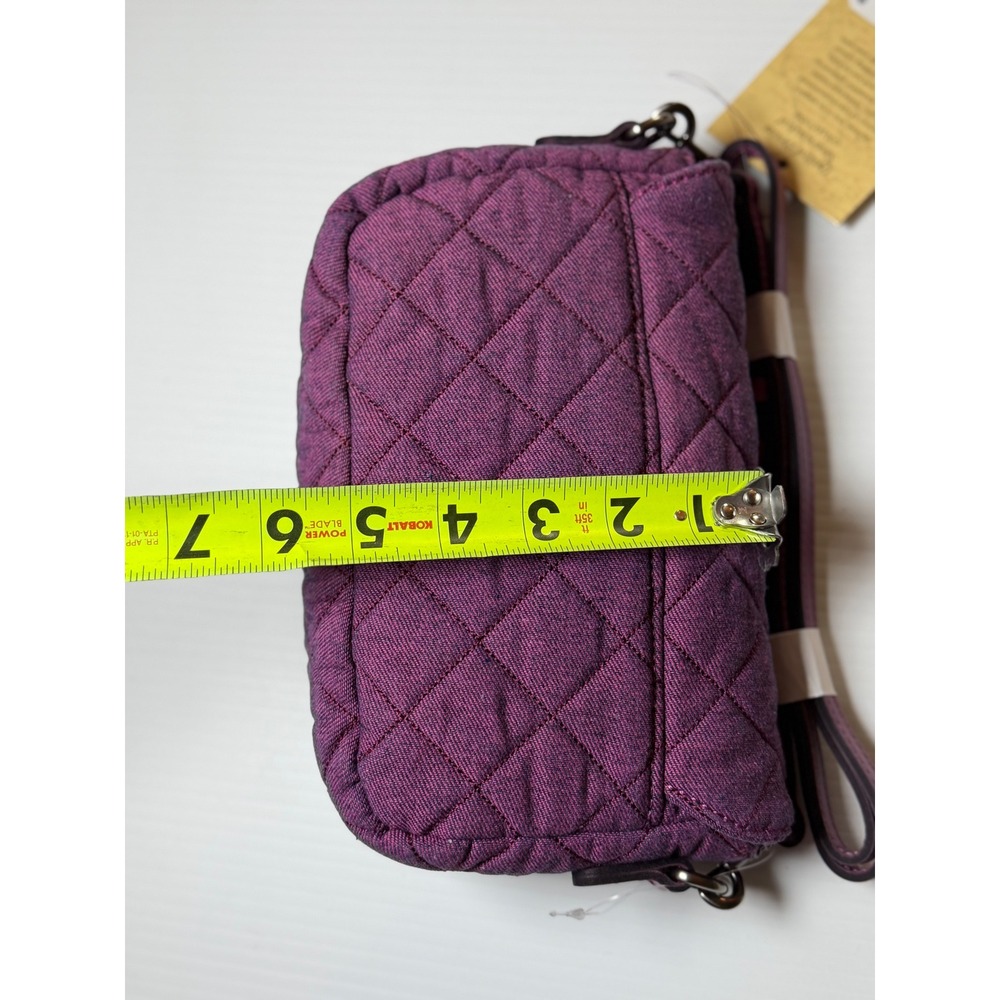 Patricia Nash Bonny Crossbody Bag Dark Pink Quilted Denim Stonewashed New Women - Picture 12 of 13